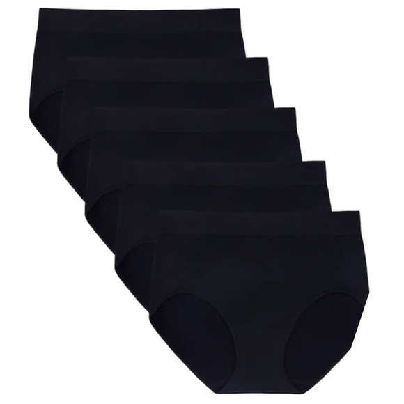 Midnight by Carole Hochman Black Seamless Briefs - 5 Pack XX-Large - Picture 3 of 5